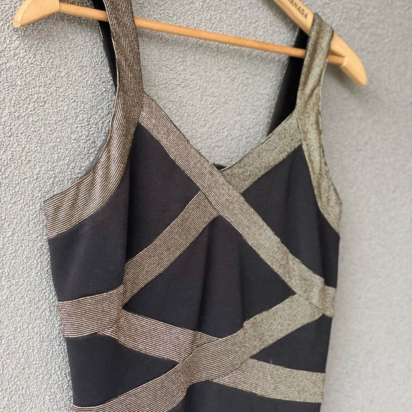 Joseph Ribkoff Size 10 Black and Gold Dress, Vintage Little Black Dress, Gift - Picture 2 of 14